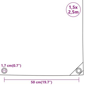 Abdeckplane Grau 1,5x2,5 m 650 g/m²