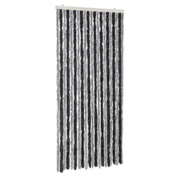 Fliegenvorhang Grau und Schwarz 100x200 cm Chenille