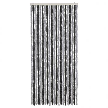 Fliegenvorhang Grau und Schwarz 100x200 cm Chenille