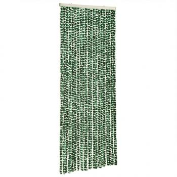 Fliegenvorhang Grün und Weiß 56x200 cm Chenille