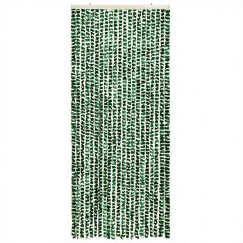 Fliegenvorhang Grün und Weiß 56x200 cm Chenille