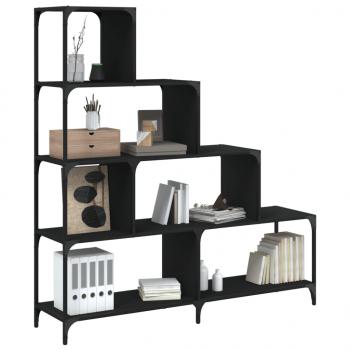 ARDEBO.de - Bücherregal 4 Etagen Schwarz 139x33,5x149 cm Holzwerkstoff