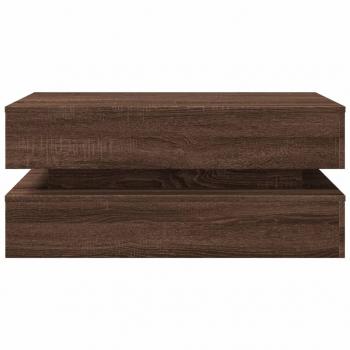 Couchtisch mit LED-Leuchten Braun Eichen-Optik 90x50x40 cm