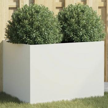 ARDEBO.de - Pflanzkübel Weiß 62x47x46 cm Kaltgewalzter Stahl