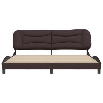 Bettgestell mit Kopfteil Dunkelbraun 200x200 cm Stoff