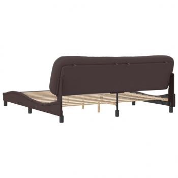 Bettgestell mit Kopfteil Dunkelbraun 200x200 cm Stoff