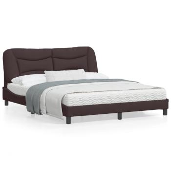 ARDEBO.de - Bettgestell mit Kopfteil Dunkelbraun 160x200 cm Stoff