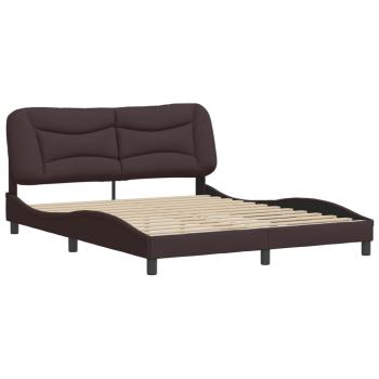 Bettgestell mit Kopfteil Dunkelbraun 160x200 cm Stoff