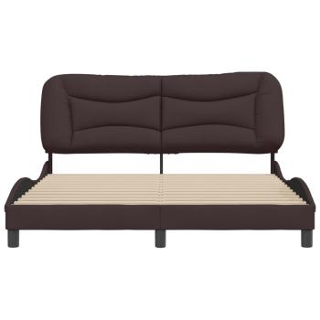Bettgestell mit Kopfteil Dunkelbraun 160x200 cm Stoff