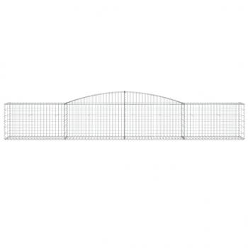 Gabionen mit Hochbogen 20 Stk. 400x50x60/80cm Verzinktes Eisen