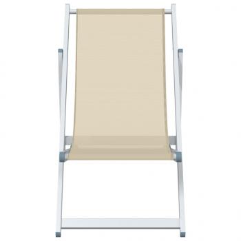 Strandstühle 2 Stk. Klappbar Creme Aluminium und Textilene