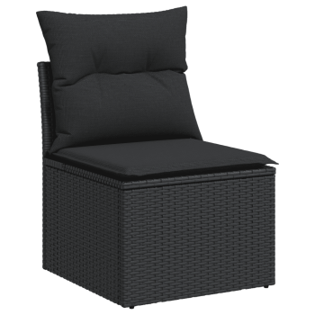 Patio Sofa Set 6-Sitzer Black