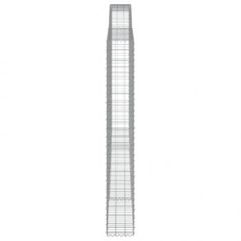 Gabionen mit Hochbogen 4 Stk. 400x30x220/240cm Verzinktes Eisen
