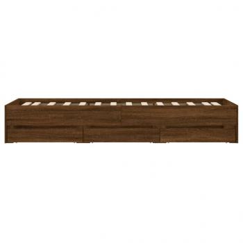 Bettgestell mit Schubladen Braun Eichen-Optik 90x200 cm