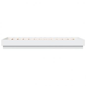 Bettgestell mit LED-Leuchten Weiß 100x200 cm