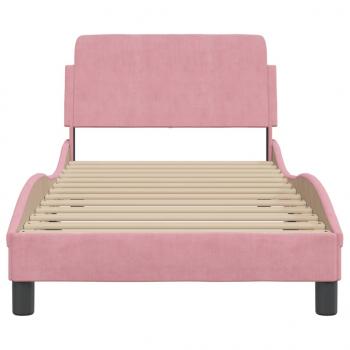 Bettgestell mit Kopfteil Rosa 90x190 cm Samt