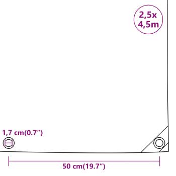 Abdeckplane Grau 2,5x4,5 m 650 g/m²