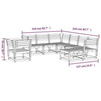 8-tlg. Garten-Lounge-Set Massivholz Kiefer