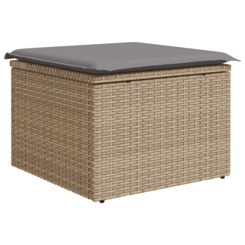 5-tlg. Garten-Sofagarnitur mit Kissen Beige-Mix Poly Rattan