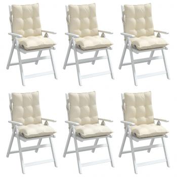 Niedriglehner-Auflagen 6 Stk. Creme Oxford-Gewebe