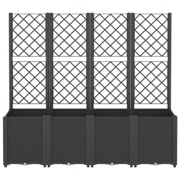 Pflanzkübel mit Rankgitter Schwarz 160x40x140 cm PP