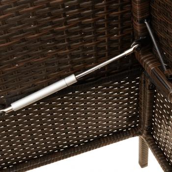 Gartenbank mit Kissen Braun Poly Rattan