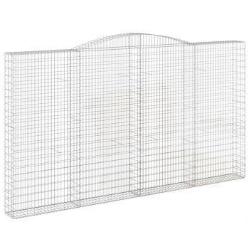 Gabionen mit Hochbogen 3 Stk. 400x30x220/240cm Verzinktes Eisen