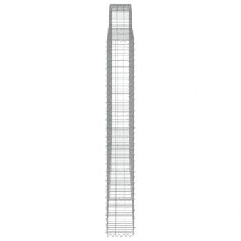 Gabionen mit Hochbogen 3 Stk. 400x30x220/240cm Verzinktes Eisen