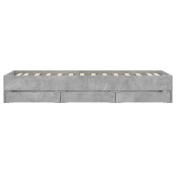 Bettgestell mit Schubladen Betongrau 90x200 cm Holzwerkstoff