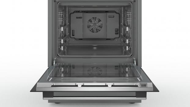 Bosch HKS79U250 Serie 6 EEK: A Stand-Elektroherd, Glaskeramikkochfeld, 60cm breit, 63 L, Pyrolyse, 3D Heißluft, AutoPilot 30, Edelstahl