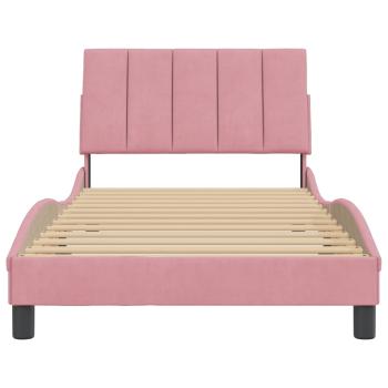Bettgestell mit Kopfteil Rosa 100x200 cm Samt