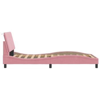 Bettgestell mit Kopfteil Rosa 100x200 cm Samt