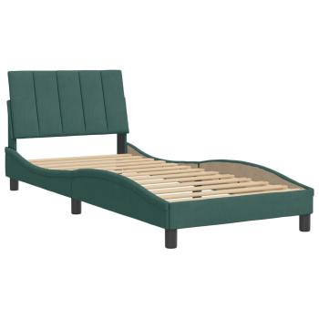 Bettgestell mit Kopfteil Dunkelgrün 90x190 cm Samt