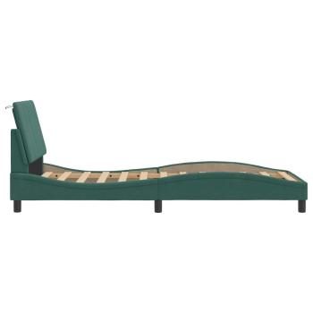 Bettgestell mit Kopfteil Dunkelgrün 90x190 cm Samt