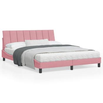 ARDEBO.de - Bettgestell mit Kopfteil Rosa 160x200 cm Samt