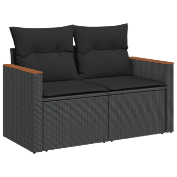 Patio Sofa Set 6-Sitzer Black