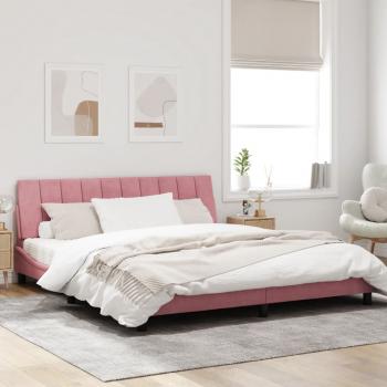 Bettgestell mit Kopfteil Rosa 180x200 cm Samt