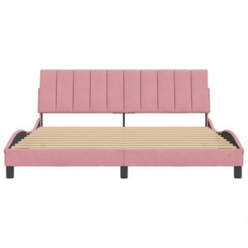Bettgestell mit Kopfteil Rosa 180x200 cm Samt
