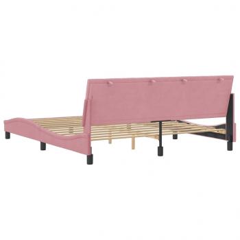 Bettgestell mit Kopfteil Rosa 180x200 cm Samt