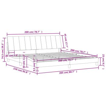 Bettgestell mit Kopfteil Rosa 200x200 cm Samt
