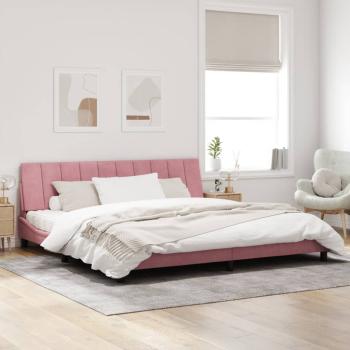 Bettgestell mit Kopfteil Rosa 200x200 cm Samt