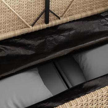 Gartenbank mit Kissen Beige Poly Rattan