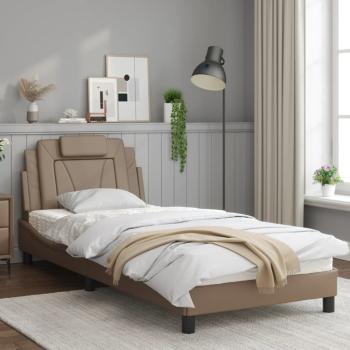 Bettgestell mit Kopfteil Cappuccino-Braun 80x200 cm Kunstleder