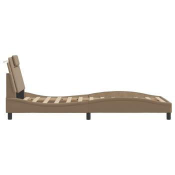 Bettgestell mit Kopfteil Cappuccino-Braun 80x200 cm Kunstleder