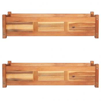 Garten-Hochbeete 2 Stk. Akazienholz 100x30x25 cm 