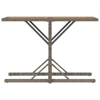 3-tlg. Bistro-Set mit Kissen Grau Poly Rattan