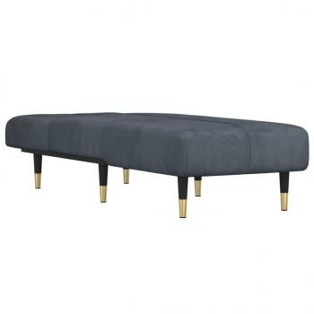 Chaiselongue Dunkelgrau Samt