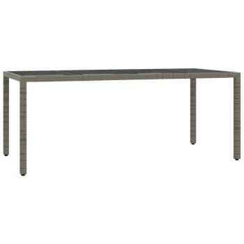 7-tlg. Garten-Essgruppe mit Kissen Grau Poly Rattan