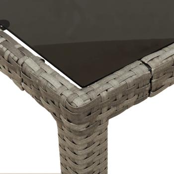 7-tlg. Garten-Essgruppe mit Kissen Grau Poly Rattan