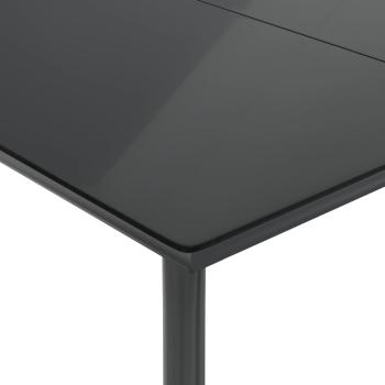 5-tlg. Garten-Essgruppe mit Kissen Schwarz Poly Rattan